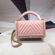 Forubags Chanel Cavior Leboy Bag 25cm With Top Handle Pink - 5