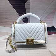 Forubags Chanel Cavior Leboy Bag 25cm With Top Handle white - 1