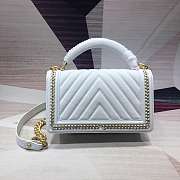 Forubags Chanel Cavior Leboy Bag 25cm With Top Handle white - 4