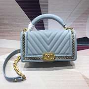 Forubags Chanel Cavior Leboy Bag 25cm With Top Handle light blue - 1