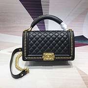 Forubags Chanel Cavior boy Bag 25cm With Top Handle black - 1