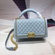 Forubags Chanel Cavior boy Bag 25cm With Top Handle light blue - 1