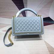 Forubags Chanel Cavior boy Bag 25cm With Top Handle light blue - 6
