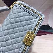 Forubags Chanel Cavior boy Bag 25cm With Top Handle light blue - 3