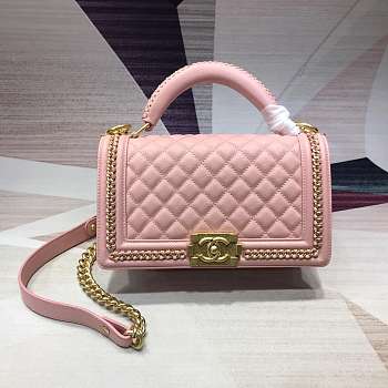 Forubags Chanel Cavior boy Bag 25cm With Top Handle pink