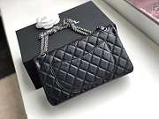 Forubags Chanel chain flap square buckle 25cm in black  - 3