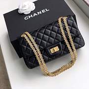 Forubags Chanel chain flap bag square buckle 25cm in black with gold hardware - 4