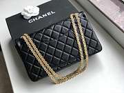 Forubags Chanel chain flap bag square buckle 30cm in black with gold hardware - 6