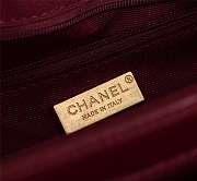 Chanel Small Flap Bag Calfskin leather & Gold hardware in burgundy - 5