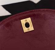 Chanel Small Flap Bag Calfskin leather & Gold hardware in burgundy - 4