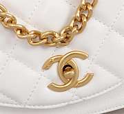 Chanel Flap Bag Calfskin & Gold-Tone Metal White 19*14*5cm - 3