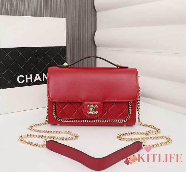 Forubags Chanel Shoulder bag, Cowhide,23x14x8cm,red - 1