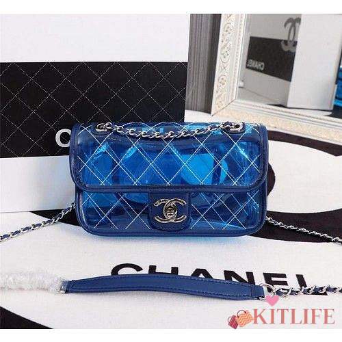 Chanel PVC Flap Bag Transparent A57049 Blue - 1