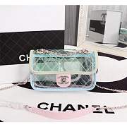 Chanel PVC Flap Bag Transparent A57049 light green - 1