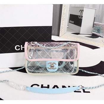 Chanel PVC Flap Bag Transparent A57049 Pink