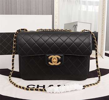 Forubags Chanel Shoulder bag Gold double C lock 30*21*8cm black