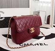 Forubags Chanel Shoulder bag Gold double C lock 30*21*8cm burgundy - 5
