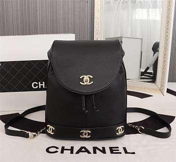 Forubags Chanel Double C backpack,Cowhide, 26*23*10cm,black