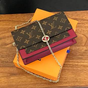 FORUBAGS LV FLORE CHAIN WALLET MONOGRAM CANVAS M67404