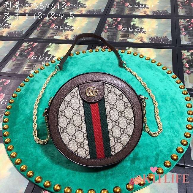 Forubags Gucci Ophidia mini GG round shoulder bag Style ‎550618 96I3B 8745 - 1