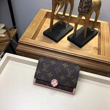 FORUABGS LOUIS VUITTON FLORE COMPACT WALLET PINK