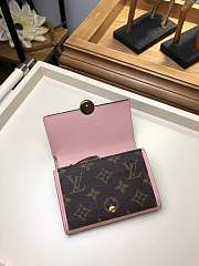 FORUABGS LOUIS VUITTON FLORE COMPACT WALLET PINK - 4