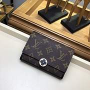 FORUABGS LOUIS VUITTON FLORE COMPACT WALLET BLACK - 1