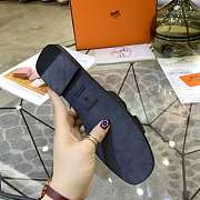 Hermes Slippers Size Leather Black - 5
