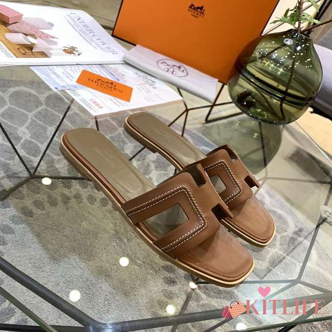 Forubags Hermes Slippers Size:35-41 brown - 1