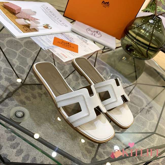 Forubags Hermes Slippers Size:35-41 white - 1