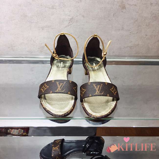 forubags LV cowhide leather sandals gold&black - 1