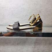 forubags LV cowhide leather sandals gold&black - 3