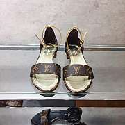 forubags LV cowhide leather sandals gold&black - 6