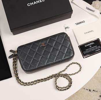 Chanel Classic Clutch with Chain Grained Calfskin & Gold-Tone Metal Black A82527 Y83470 C3906