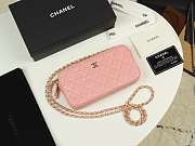 Chanel Classic Clutch with Chain Grained Calfskin & Gold-Tone Metal pink A82527  - 3