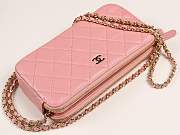 Chanel Classic Clutch with Chain Grained Calfskin & Gold-Tone Metal pink A82527  - 5