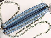 Chanel Classic Clutch with Chain Grained Calfskin & Gold-Tone Metal light blue A82527  - 5