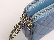 Chanel Classic Clutch with Chain Grained Calfskin & Gold-Tone Metal light blue A82527  - 6