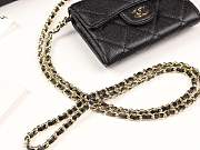 Chanel classic grained leather chain wallet bag gold hardware - 3