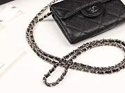 Chanel classic grained leather chain wallet bag silver hardware - 5
