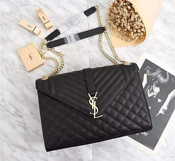 YSL ENVELOPE LARGE BAG IN GRAIN LEATHER GOLD HARDWARE 31*22*7.5CM