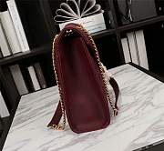 YSL ENVELOPE LARGE BAG IN GRAIN LEATHER IN DARK LEGION RED 31*22*7.5CM - 4