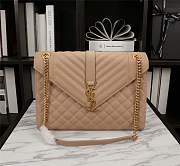 YSL ENVELOPE LARGE BAG IN GRAIN LEATHER IN Beige 31*22*7.5CM - 1