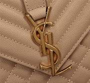 YSL ENVELOPE LARGE BAG IN GRAIN LEATHER IN Beige 31*22*7.5CM - 5