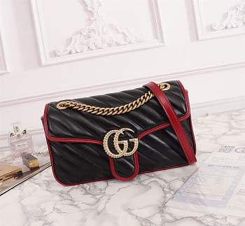 Kitlife Gucci GG Marmont small shoulder bag red black 443497 