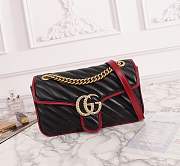 Kitlife Gucci GG Marmont small shoulder bag red black 443497  - 3