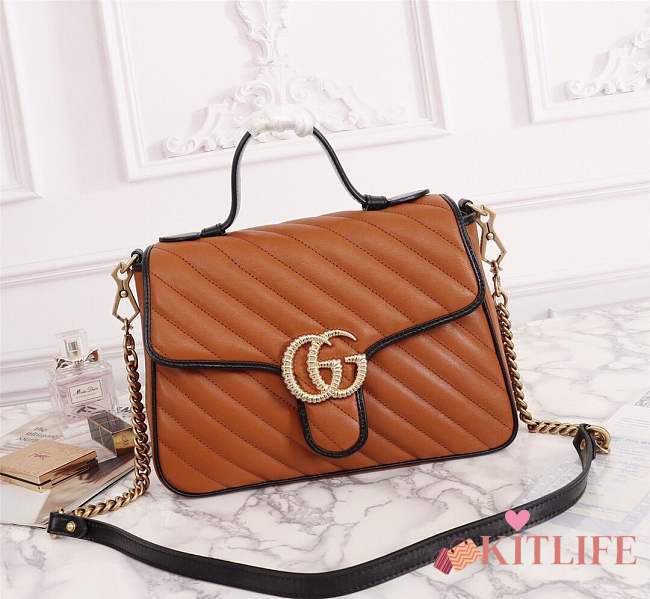 Forubags Gucci GG Marmont small top handle bag Style ‎498110 0OLFX 2266 - 1