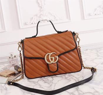 Forubags Gucci GG Marmont small top handle bag Style ‎498110 0OLFX 2266