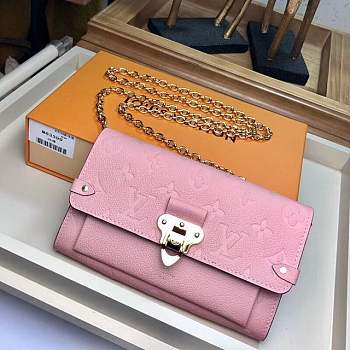 FORUABGS LOUIS VUITTON VAVIN CHAIN WALLET M63399  Rose Poudre 