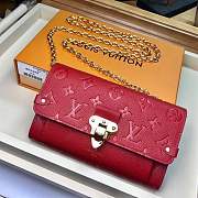 FORUABGS LOUIS VUITTON VAVIN CHAIN WALLET RED - 1